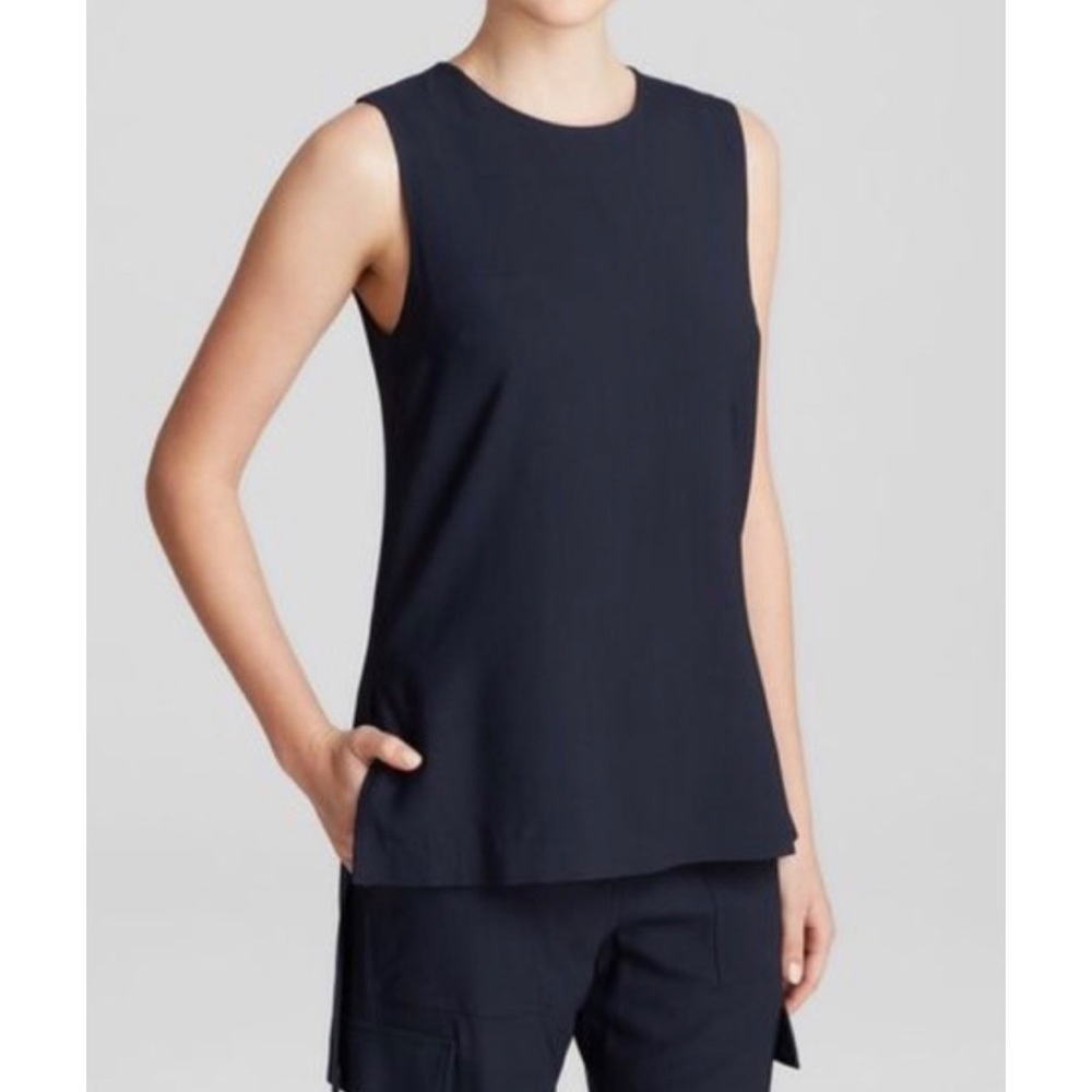 𝅺THEORY Yinga Debut Navy Blue Tunic Top